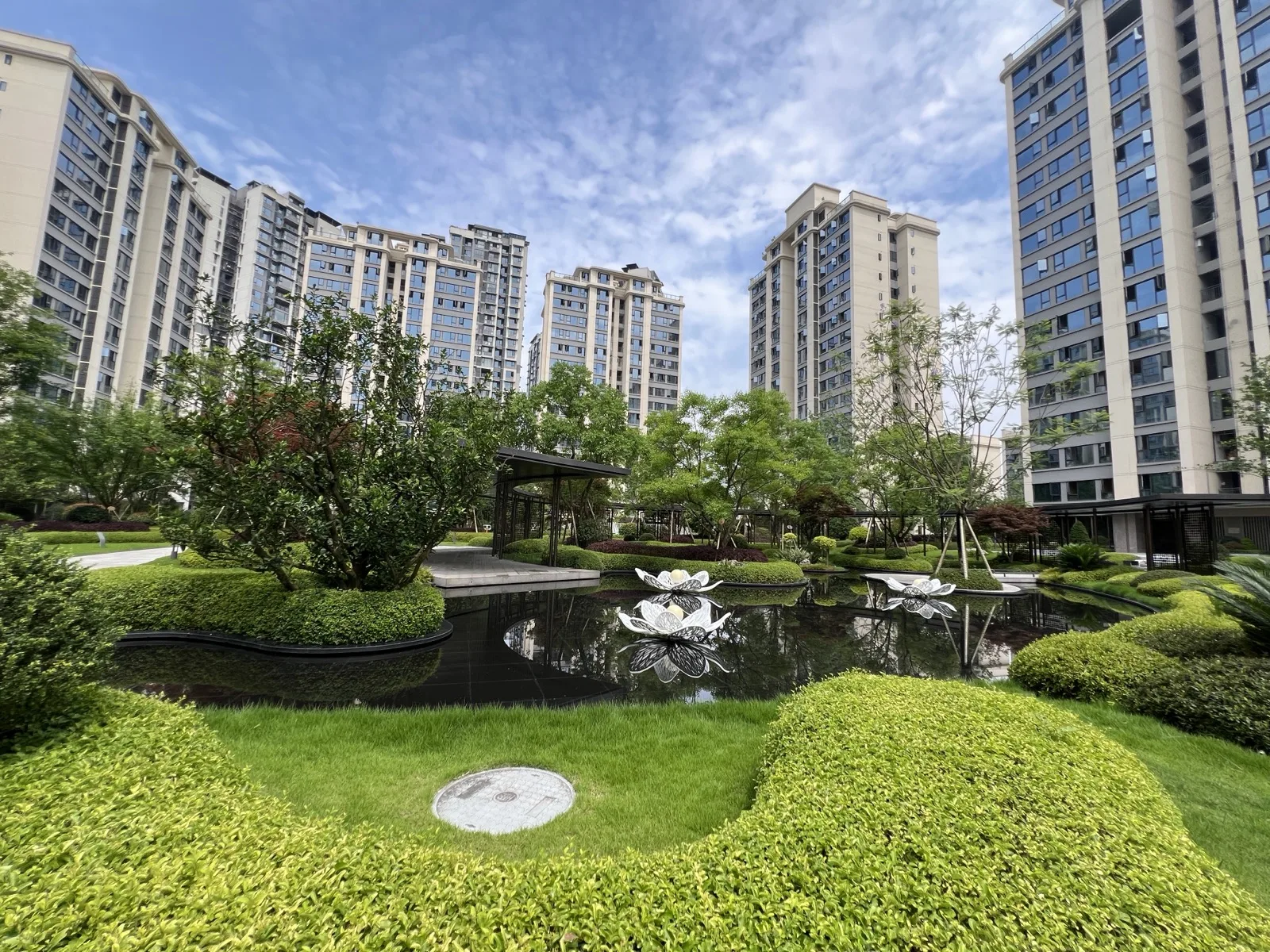 中庭水景实拍